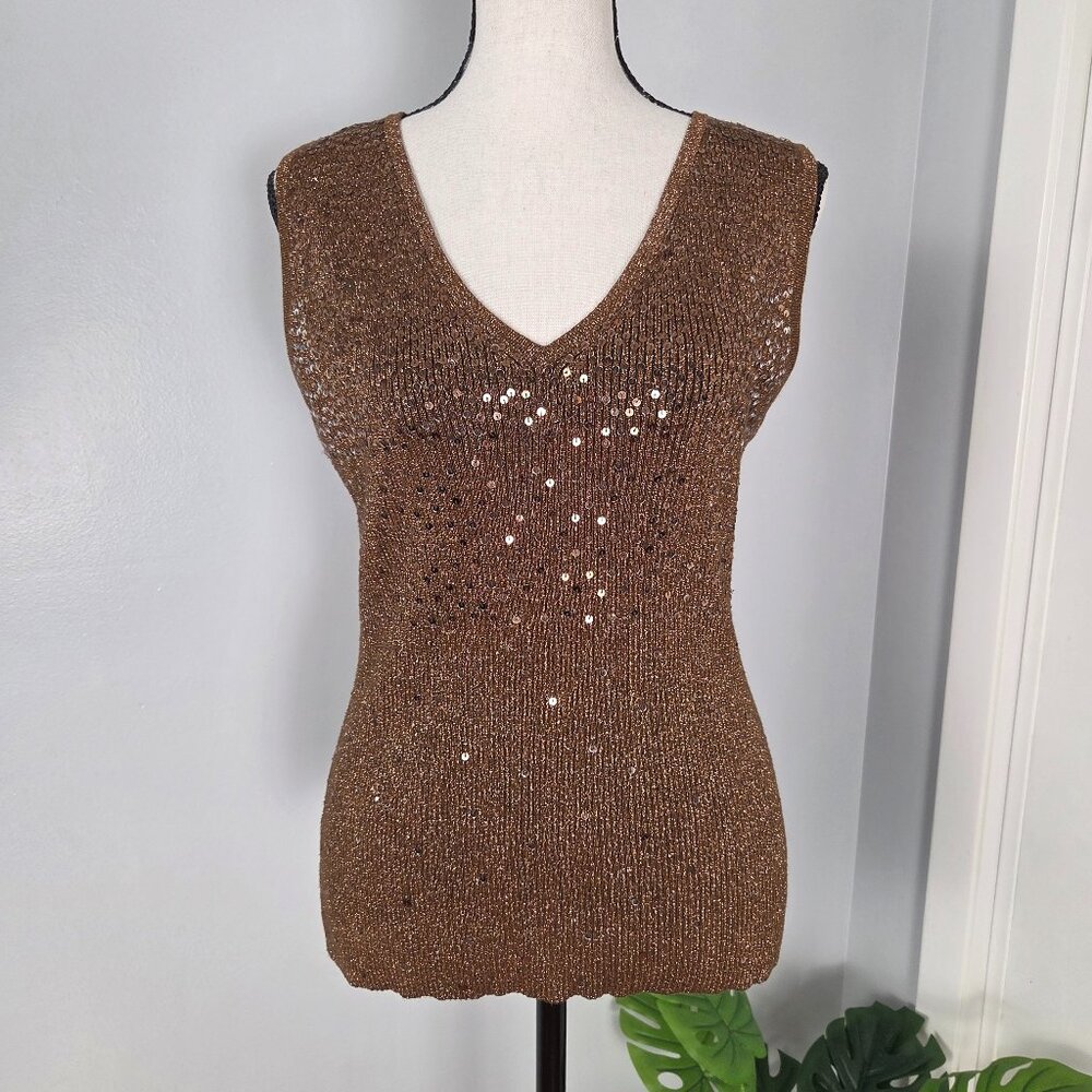 Once Again sequin tank top L